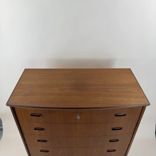 Danish Teak Bow-Front Chest of Drawers