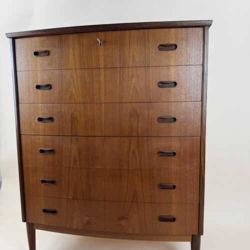 Danish Teak Bow-Front Chest of Drawers