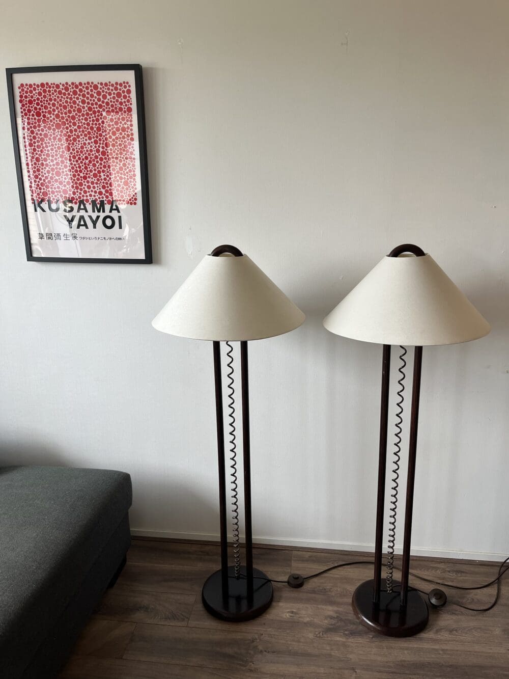 Vintage Wooden Floor Lamps with Shade