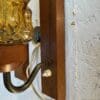 Vintage Mid-Century Amber Glass Wall Sconces