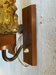 Vintage Mid-Century Amber Glass Wall Sconces
