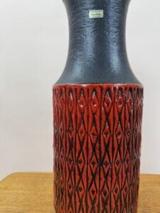 Carstens Tönnieshof West Germany Vase – Bold Red Lava Texture