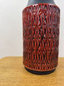 Carstens Tönnieshof West Germany Vase – Bold Red Lava Texture