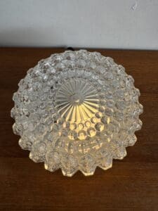 Vintage Glass Flush Mount Ceiling Light – Diamond Textured Brilliance