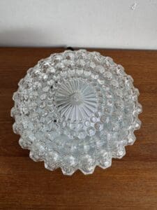 Vintage Glass Flush Mount Ceiling Light – Diamond Textured Brilliance