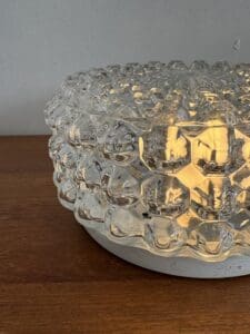 Vintage Glass Flush Mount Ceiling Light – Diamond Textured Brilliance