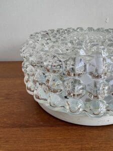 Vintage Glass Flush Mount Ceiling Light – Diamond Textured Brilliance