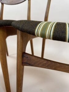 Set of 4 Danish Mid-Century Dining Chairs – Original Upholstery & Sculptural Teak