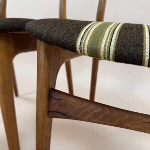 Set of 4 Danish Mid-Century Dining Chairs – Original Upholstery & Sculptural Teak