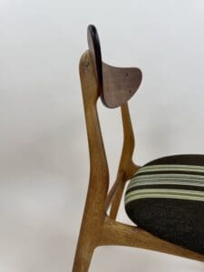 Set of 4 Danish Mid-Century Dining Chairs – Original Upholstery & Sculptural Teak
