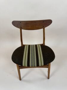 Set of 4 Danish Mid-Century Dining Chairs – Original Upholstery & Sculptural Teak