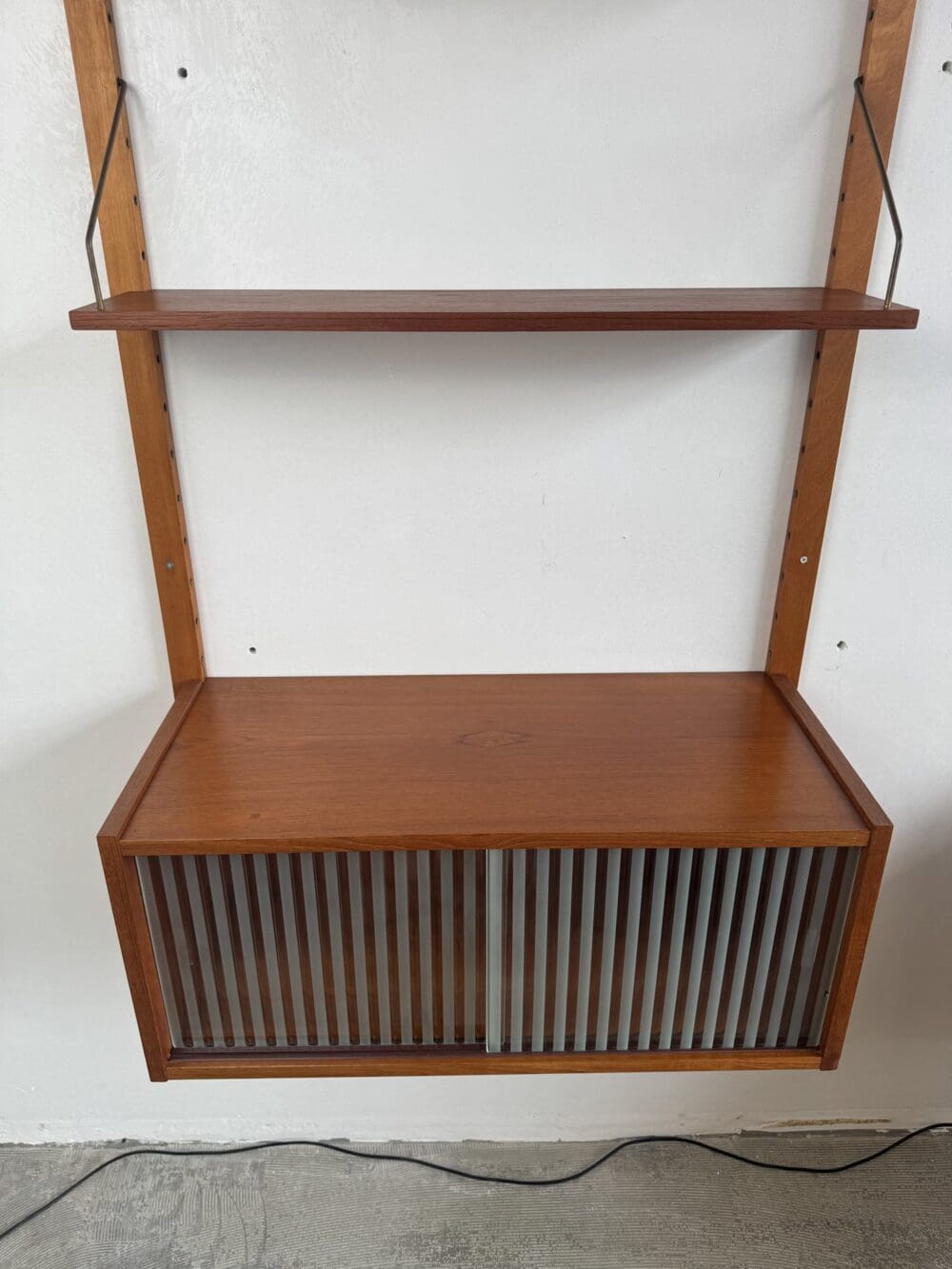 Vintage Modular Wall Unit – Danish Design in Teak with Brass Details