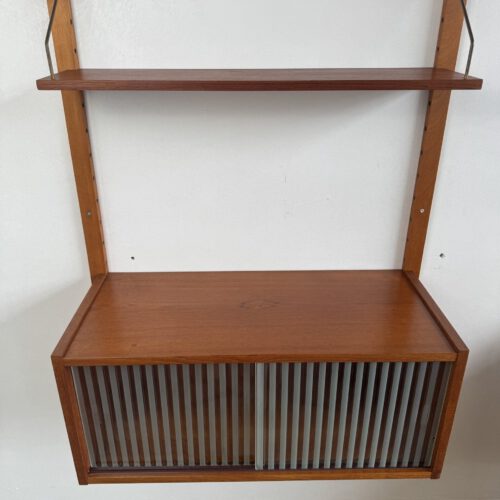 Vintage Modular Wall Unit – Danish Design in Teak with Brass Details