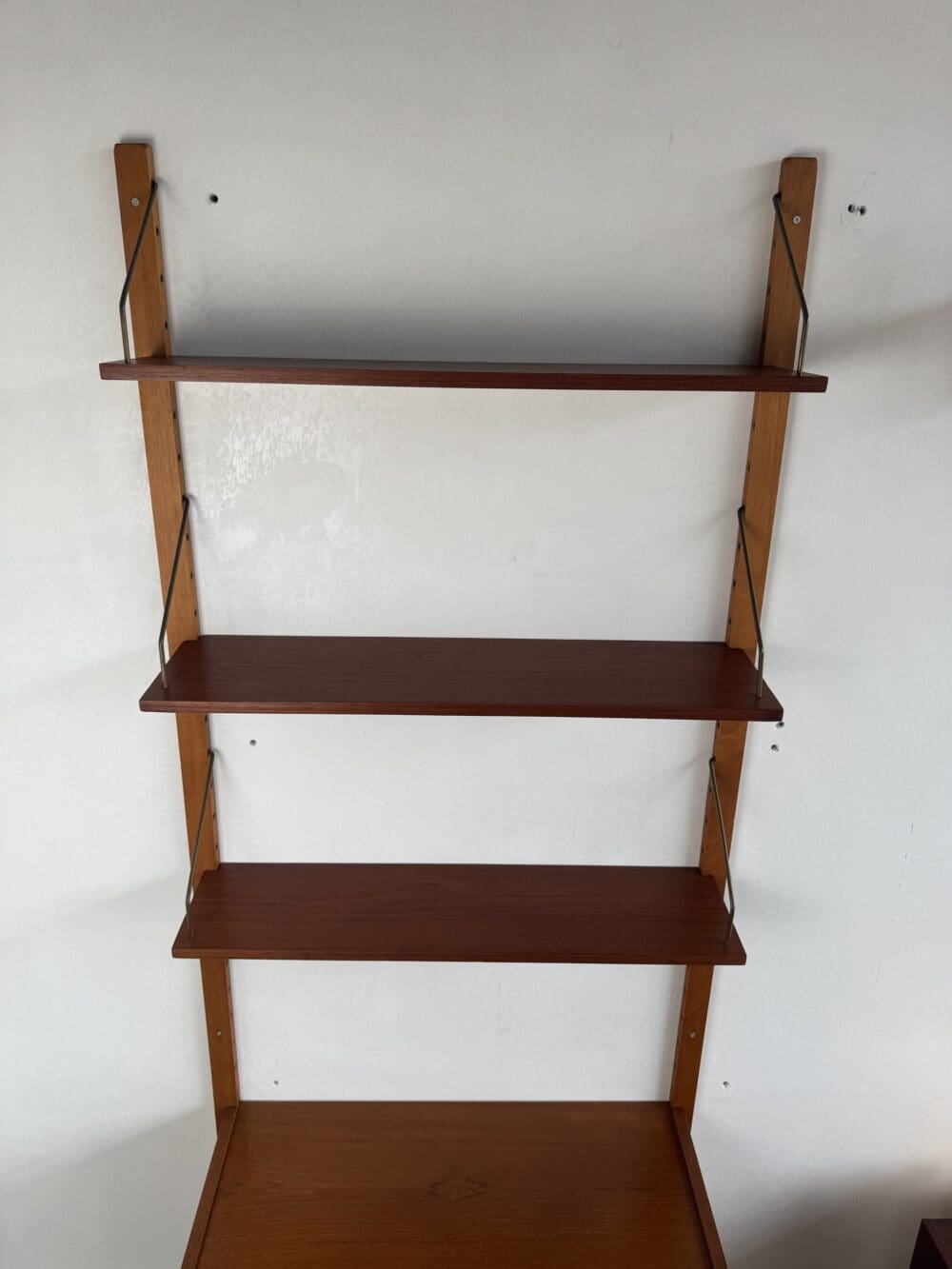 Vintage Modular Wall Unit – Danish Design in Teak with Brass Details