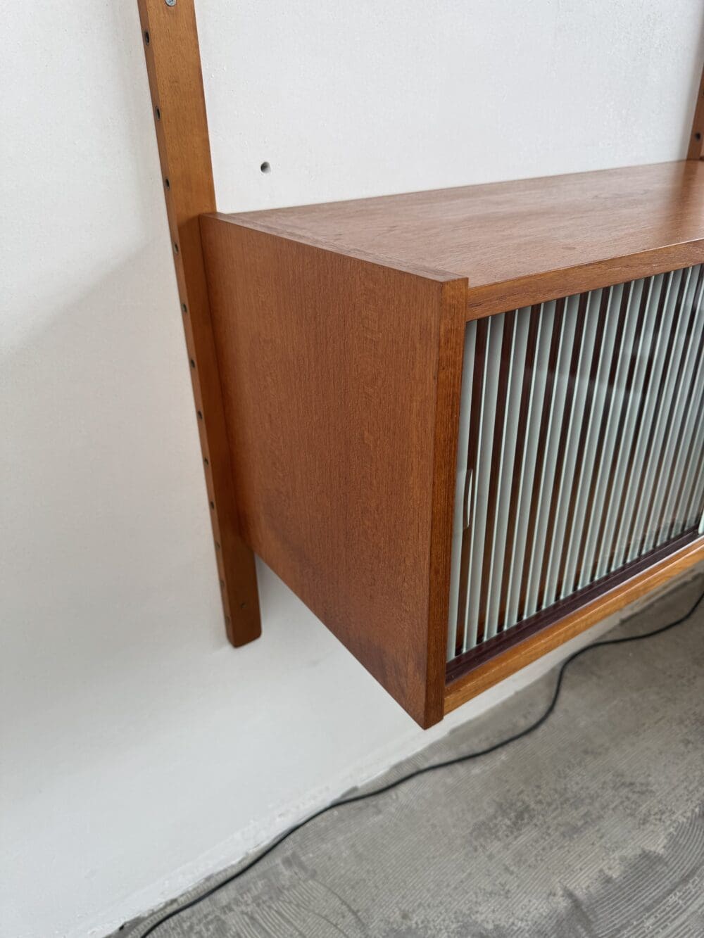 Vintage Modular Wall Unit – Danish Design in Teak with Brass Details