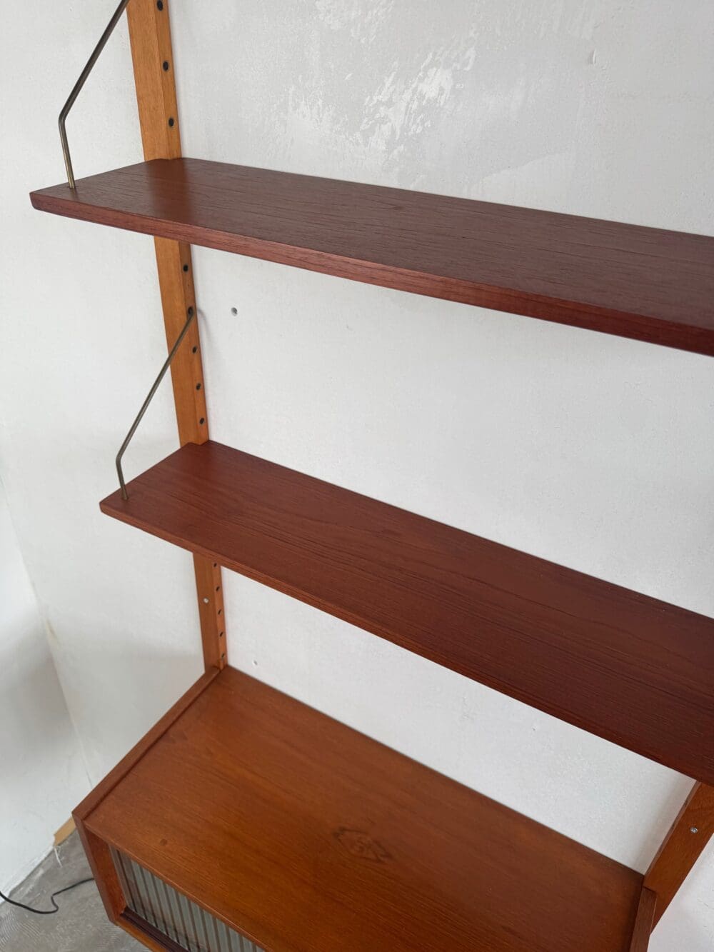 Vintage Modular Wall Unit – Danish Design in Teak with Brass Details