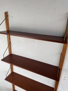 Vintage Modular Wall Unit – Danish Design in Teak with Brass Details