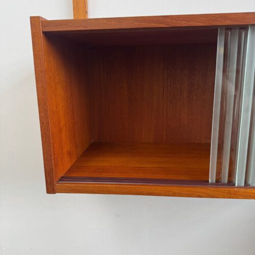 Vintage Modular Wall Unit – Danish Design in Teak with Brass Details