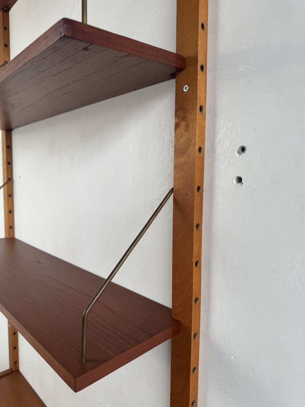 Vintage Modular Wall Unit – Danish Design in Teak with Brass Details