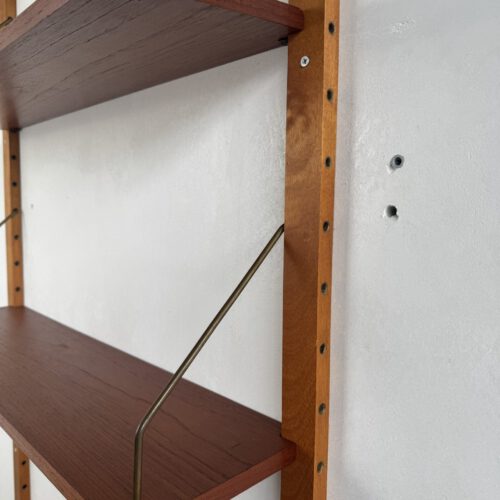 Vintage Modular Wall Unit – Danish Design in Teak with Brass Details