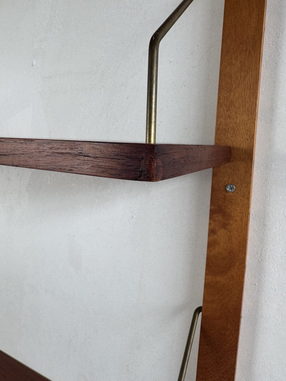 Vintage Modular Wall Unit – Danish Design in Teak with Brass Details