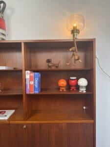 Hundevad & Co Teak Bookcase with Drop-Front Cabinet – Danish Functional Design