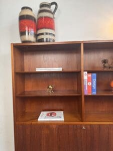 Hundevad & Co Teak Bookcase with Drop-Front Cabinet – Danish Functional Design