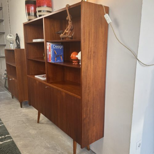 Hundevad & Co Teak Bookcase with Drop-Front Cabinet – Danish Functional Design