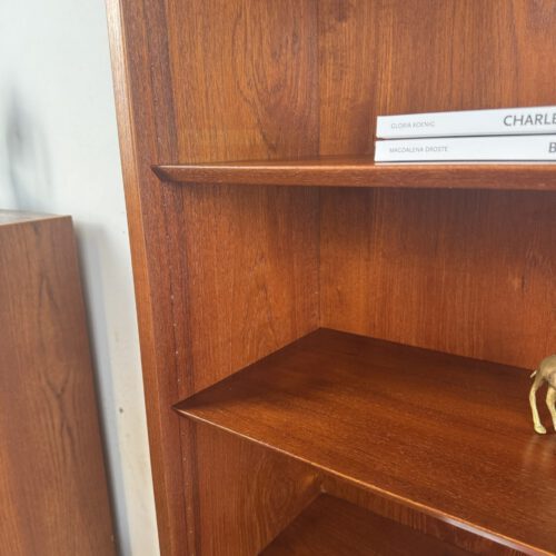 Hundevad & Co Teak Bookcase with Drop-Front Cabinet – Danish Functional Design