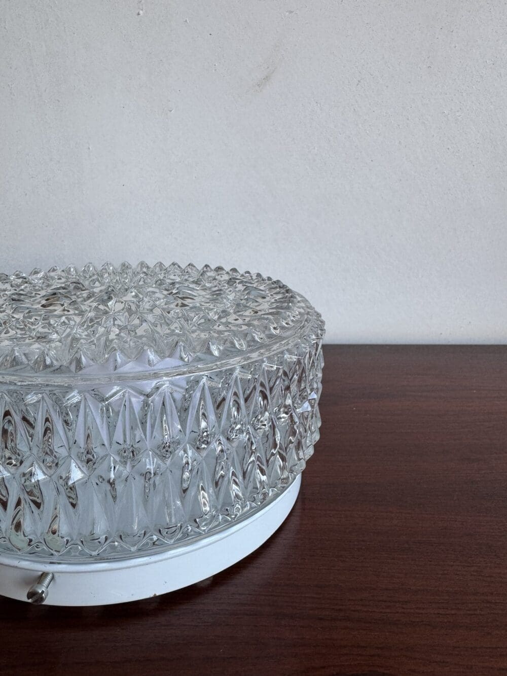 Vintage Massive Belgium Flush Mount – Faceted Crystal Look