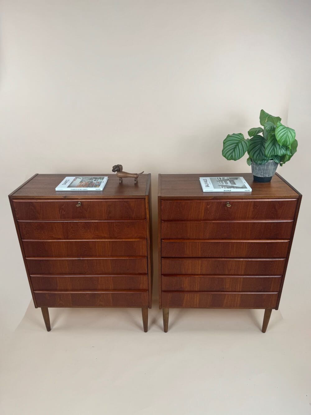 Pair of Danish Mid-Century Teak Chest of Drawers – Rare Matching Set