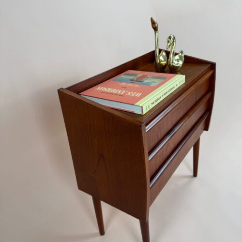 Small Danish Teak Cabinet with Curved Front – Perfectly Versatile