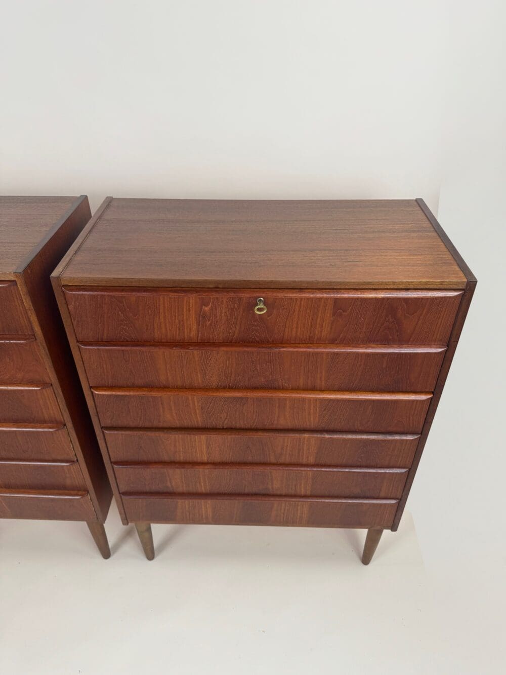 Pair of Danish Mid-Century Teak Chest of Drawers – Rare Matching Set