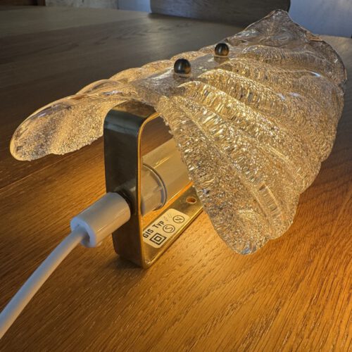 Set of 2 “Leaf” Textured Glass Wall Lamps – Elegant Organic Form & Warm Glow
