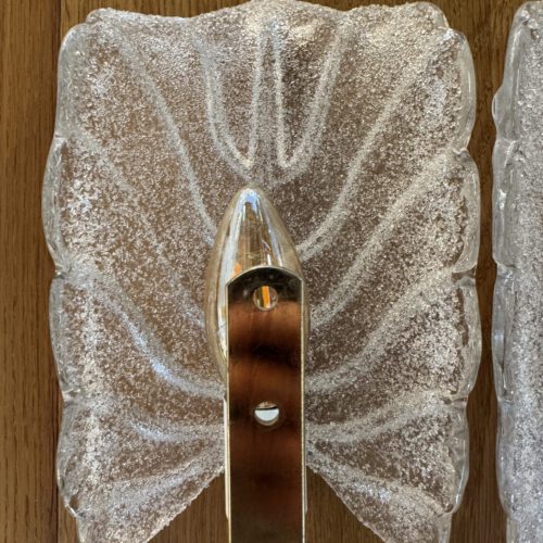 Set of 2 “Leaf” Textured Glass Wall Lamps – Elegant Organic Form & Warm Glow