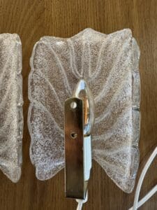 Set of 2 “Leaf” Textured Glass Wall Lamps – Elegant Organic Form & Warm Glow