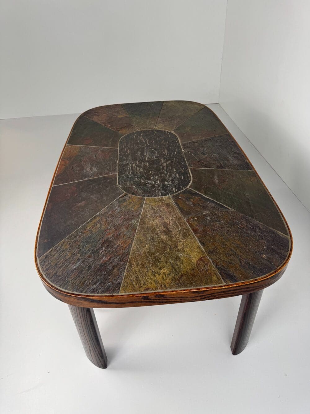 Large Slate & Rosewood Coffee Table