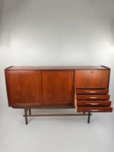 Danish Teak Sideboard with Bar Section & Automatic Light – Mid-Century Elegance