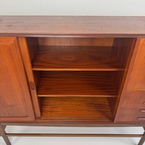 Danish Teak Sideboard with Bar Section & Automatic Light – Mid-Century Elegance