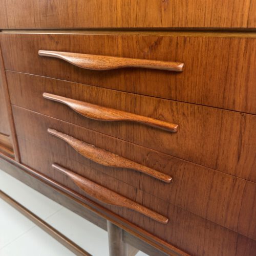 Danish Teak Sideboard with Bar Section & Automatic Light – Mid-Century Elegance
