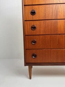 Danish Teak Tallboy Chest of Drawers – Elegant Mid-Century Modern Design
