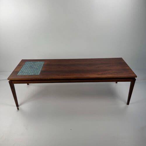 Bramin Rosewood Coffee Table with Ceramic Tile Inlay – Dated September 27, 1967