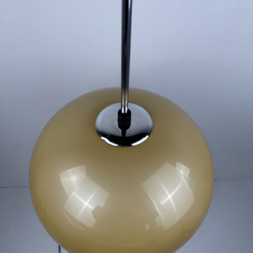 Mid-Century Chrome Floor Lamp with Adjustable Yellow Shade – 1970s Design Classic