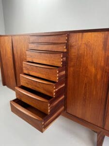 Kurt Løvig for Faarup Møbelfabrik Danish Credenza – Sculptural Teak Masterpiece