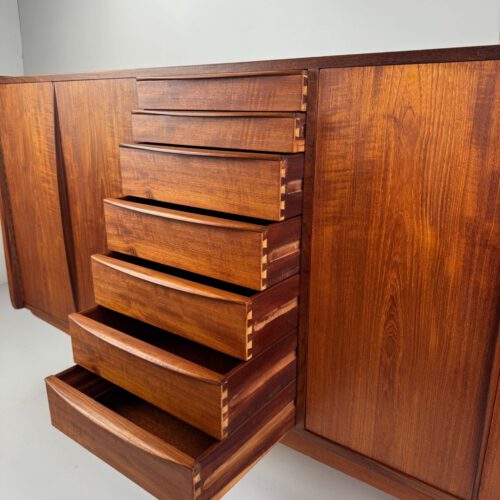 Kurt Løvig for Faarup Møbelfabrik Danish Credenza – Sculptural Teak Masterpiece