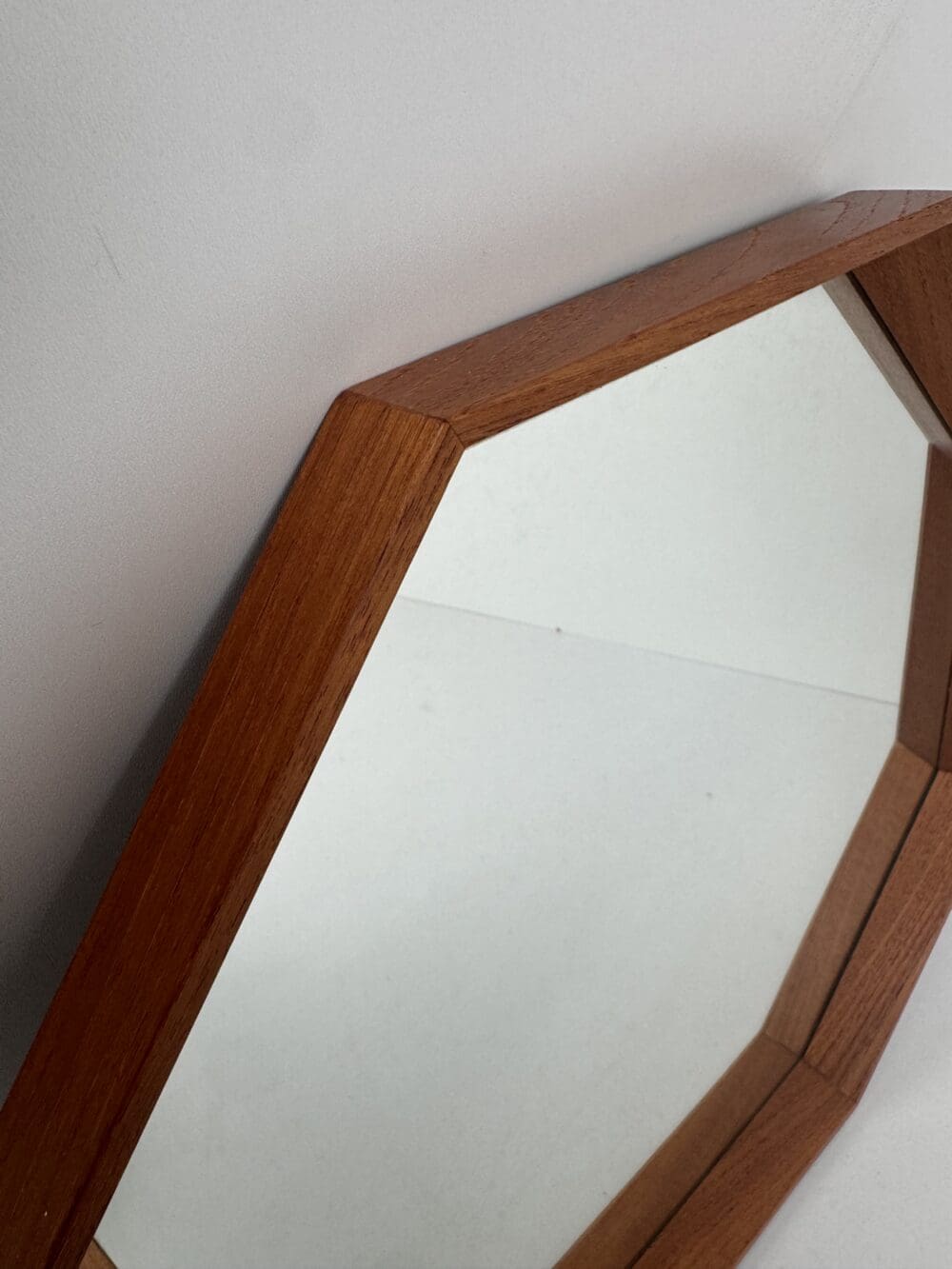 Danish Teak Octagonal Wall Mirror – Mid-Century Modern Design