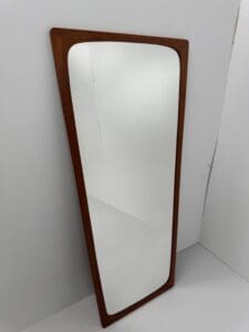 Danish Teak Wall Mirror – Sculpted Mid-Century Frame