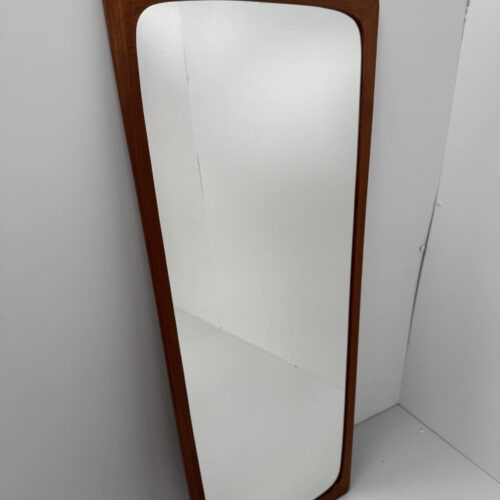 Danish Teak Wall Mirror – Sculpted Mid-Century Frame