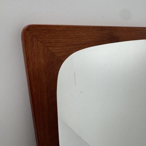 Danish Teak Wall Mirror – Sculpted Mid-Century Frame