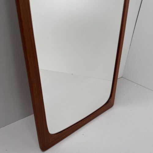 Danish Teak Wall Mirror – Sculpted Mid-Century Frame